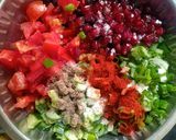 A picture of step 2 of Rajma Kabuli chana salad.