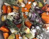 A picture of step 4 of Roast squash, leek and red onion - vegan.