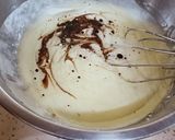 A picture of step 3 of Valentine's special Vanilla Chocolate Heart Cake / Zebra cake / Eggless cake.
