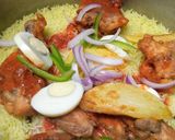 A picture of step 9 of Chicken mandi rice.