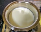 A picture of step 1 of Eggless Caramel Custard.