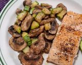 A picture of step 3 of Mushrooms and Zucchini with Herbes de Provence.