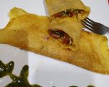 A picture of step 7 of Veggie stuffed moong cheela.
