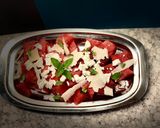 Φωτογραφία βήματος 2 της συνταγής Καρπούζι 🍉 με φέτα λίγα flakes κρητικής γραβιέρας & δυόσμο