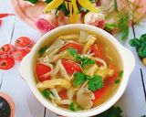 Hình bước làm 6 của món Canh chay đậu hủ nấm và cà chua