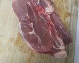 A picture of step 1 of Sticky pork n kienyeji greens #4weekschallenge.#authors marathon.