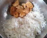 A picture of step 4 of Awadhi biryani layered with soya chaap.