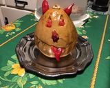 Une image de l'étape 18 de Diable de courge sucrine farcie morue,poivron,oignon au bouillon de curry.