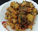A picture of step 6 of Methi Aaloo (Potato fenugreek leaves vegetable).