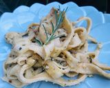 Foto del paso 11 de la receta: Fetuccini con ajo y quesos