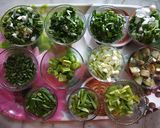 A picture of step 1 of Hari bhari sabji.