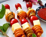 A picture of step 3 of Trottole Pasta Skewers.