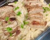 A picture of step 4 of Alferado Penne Pasta with Grilled chicken..