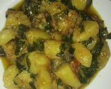 A picture of step 4 of Aloo mehti.