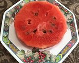 A picture of step 1 of Watermelon Salad.