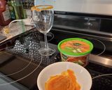 A picture of step 1 of Caramel Apple Mimosas 🍎.