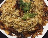A picture of step 19 of Mujadara (Rice with Lentils and Caramelized Onions).