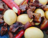 Foto langkah ke 3 dari resep Babi kecap Dan telor.