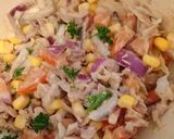 A picture of step 2 of Sweet potato with  tuna topping.