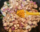 A picture of step 4 of Brinjal Stir fry Poriyal.