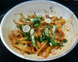 A picture of step 9 of Aaloo finger spicy karahi.