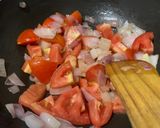 A picture of step 1 of Paneer in rich cashew tomato gravy.