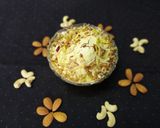 A picture of step 4 of Kesar rajbhog shreekhand.