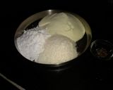 A picture of step 6 of Coconut peda.
