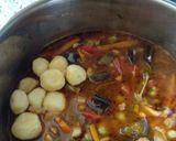 Padlizsános - paradicsomos - babos egytálétel/ leves recept fázis 3 fotója