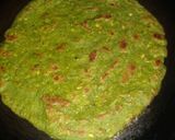A picture of step 3 of Moong dal palak cheela rolls.