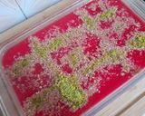 A picture of step 4 of Mahalabia dessert (rose flavour).