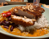 Foto del paso 13 de la receta: Thai curry de vegetales con pavo rebozado y arroz