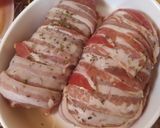 Sertés szűzpecsenye baconbe tekerve krumplipürével recept fázis 2 fotója