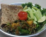 A picture of step 8 of Hara Dhania Aloo.