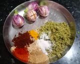 A picture of step 1 of Brinjal curry or barwa baingan without onion garlic.