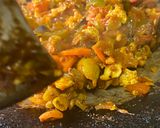 A picture of step 2 of Egg Kothu Parotta.
