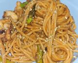 Foto del paso 9 de la receta Spaguetini con salsa de cebolla y pimiento rojo