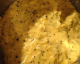 A picture of step 5 of Cajun Salmon and Sweetcorn Puree with Broccoli and Fried Onions.