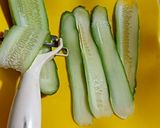 A picture of step 1 of Cucumber strip sandwich in 5 minutes.