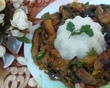 A picture of step 10 of Aloo baigan.