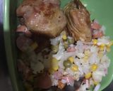 Foto del paso 8 de la receta: Arroz de coliflor personalizado con cuadros de pollo 💓