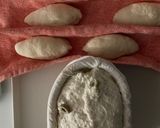 รูปขั้นตอนการทำที่ 2 ของ Burger Bun มาทำเป็น Baguette สำหรับปังยวนยีสต์Sourdough🍔ผสมยีสต์แห้ง