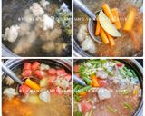 Foto langkah ke 3 dari resep Sop Baksospi (Bakso Sosis Dading Sapi).