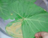 A picture of step 1 of Gram flour Colocasia leave curry.