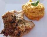 Foto del paso 5 de la receta: Puré de Camote con Pollo encostrado en Avena-Quinua a lo Carmelita