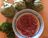 Foto del paso 1 de la receta: Alcachofas rellenas con salsa de almendras
