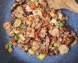 รูปขั้นตอนการทำที่ 2 ของ ข้าวผัดแปะก๊วยธัญพืช vegan