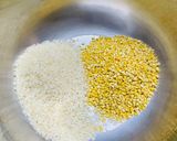 A picture of step 1 of Ven Pongal.