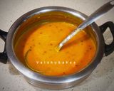 A picture of step 5 of Maharashtrian Dal.