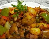 A picture of step 6 of Aloo simla mirch ki sabzi.